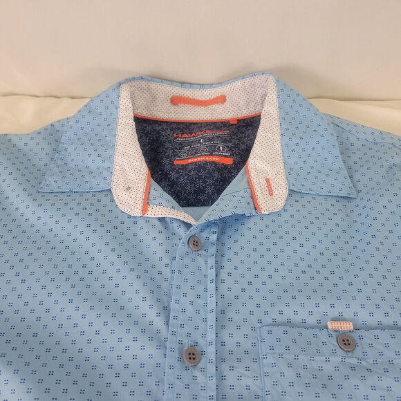 Hawke & Co Shirt Mens Large Blue‎ Sportswear Breathable Long Sleeve Button Down - Picture 11 of 13